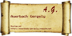 Auerbach Gergely névjegykártya