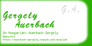 gergely auerbach business card